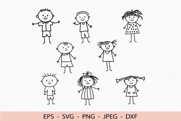 Download Stick Kids Svg Cute Boy Girl Cricut Dxf - Premium Resources