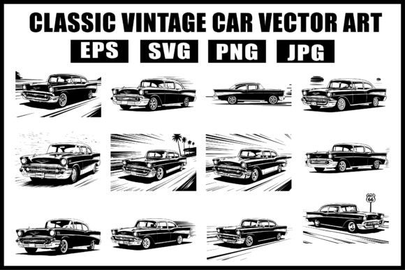 Download Retro Classic Car Vector Bundle - Vector bundle Collection