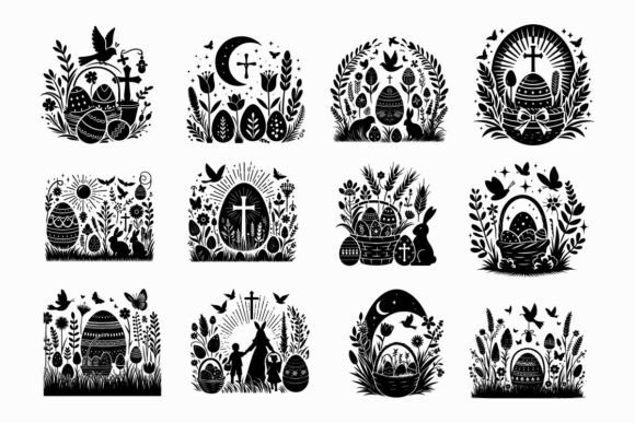 Download Easter Silhouette Vector Bundle Bunny SV - Vector bundle Collection