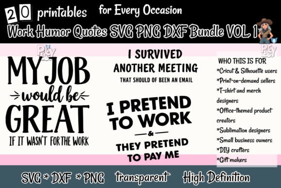 Download Work Humor Quotes SVG PNG DXF Bundle V1 - Dxf Collection
