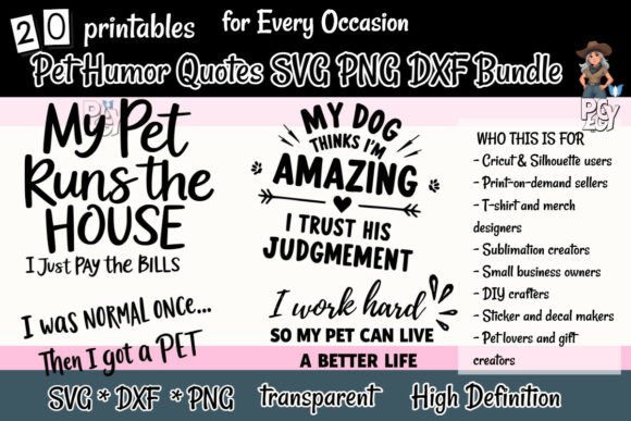 Download Pet Humor Quotes SVG PNG DXF Bundle - Dxf Collection