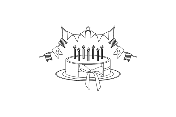 Download Birthday Decoration Cake Outline - Premium Resources