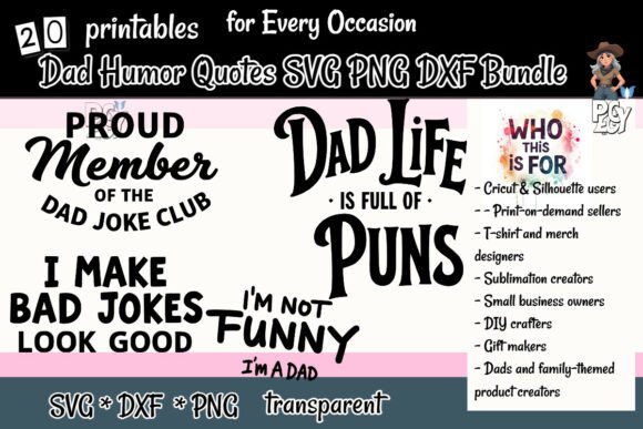 Download Dad Humor Quotes SVG PNG DXF Bundle - Dxf Collection