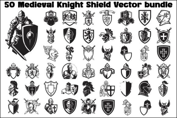Download Medieval Knight Shield Vector Bundle - Vector bundle Collection