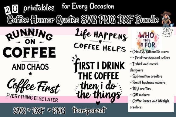Download Coffee Humor Quotes SVG PNG DXF Bundle - Dxf Collection
